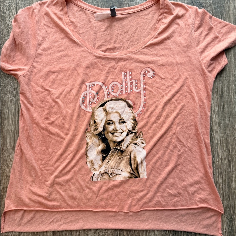 Next Level Apparel Peach Scoop-Neck Dolly Graphic Tee